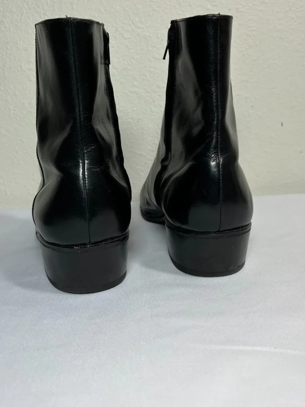 Florsheim Duke Boots Size 11.5 3E Wide Black Zipper Side 17087-01